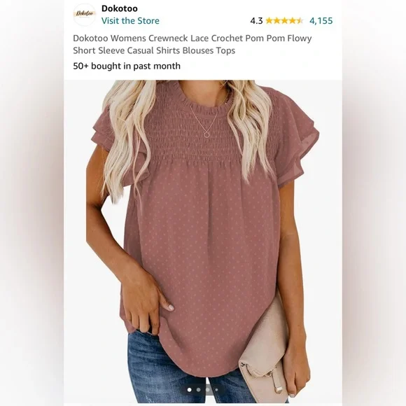 Mauve blouse size L-in great condition! - Picture 3 of 3